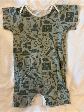 Winter water factory Baby Explorer Short Sleeve Romper Nature Forest Green 18M
